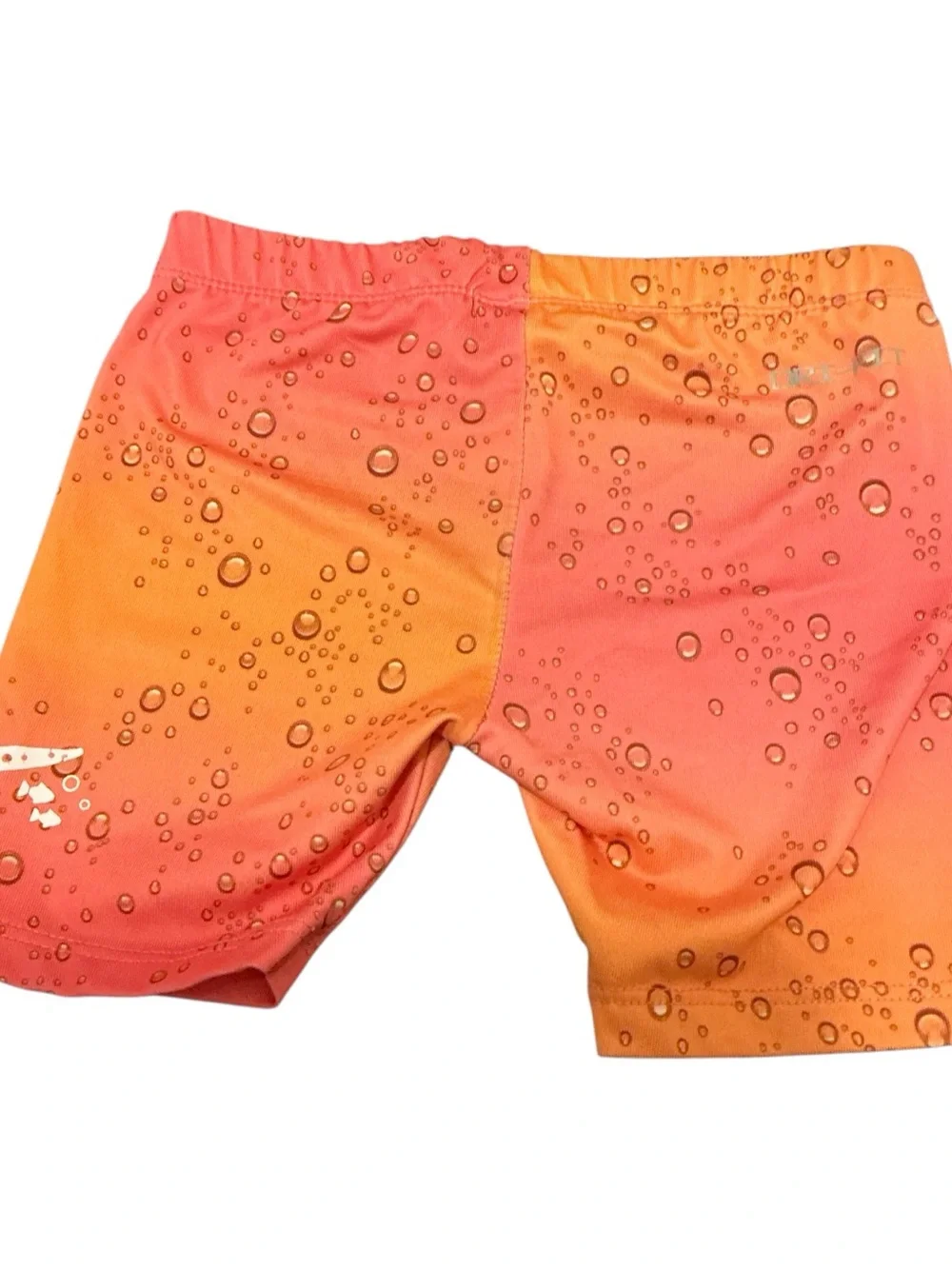 Nike Orange to Coral Gradient Kids Shorts stretch with White Swoosh
